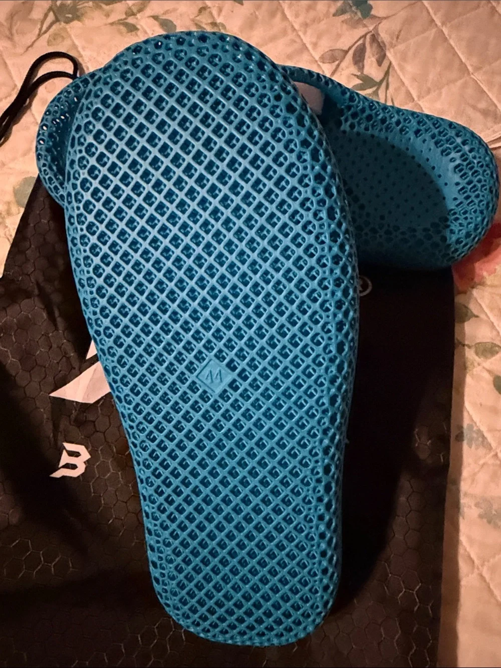 Blue Mesh Slide Sandals